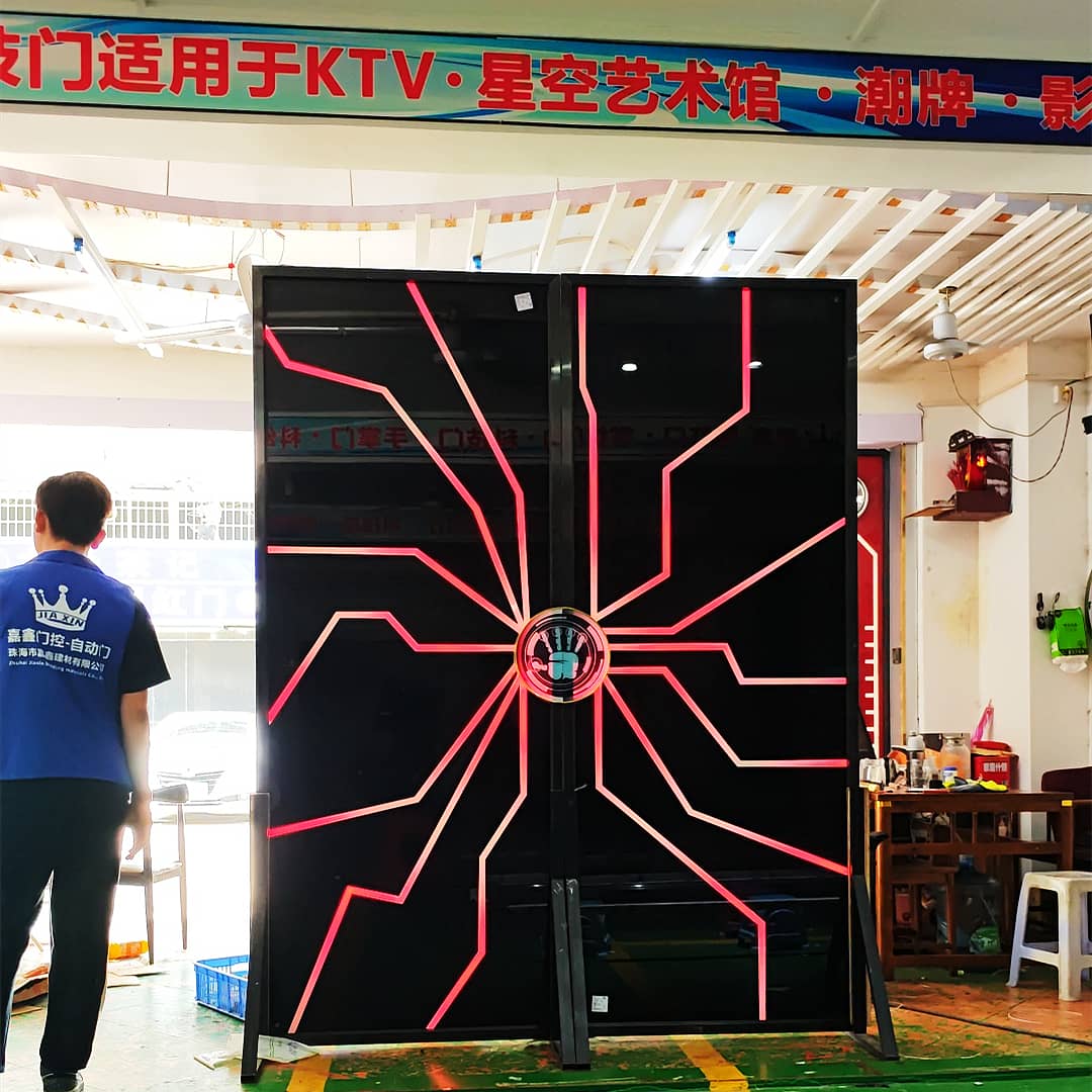 智能科幻门 掌纹感应灯光自动门